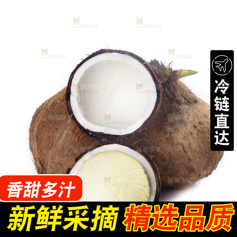 白底上放着一堆海南椰宝