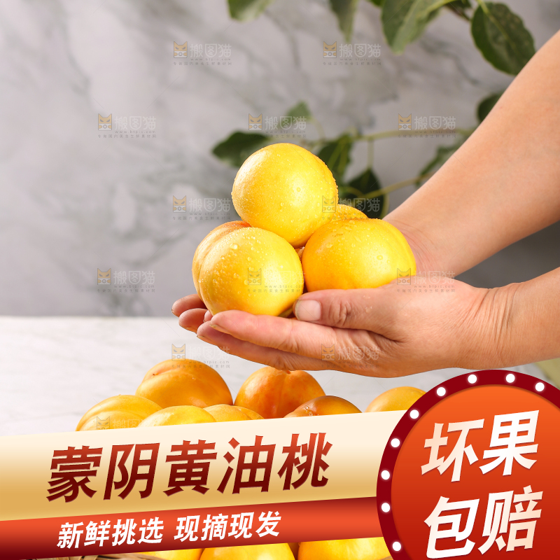 手里捧着黄油桃