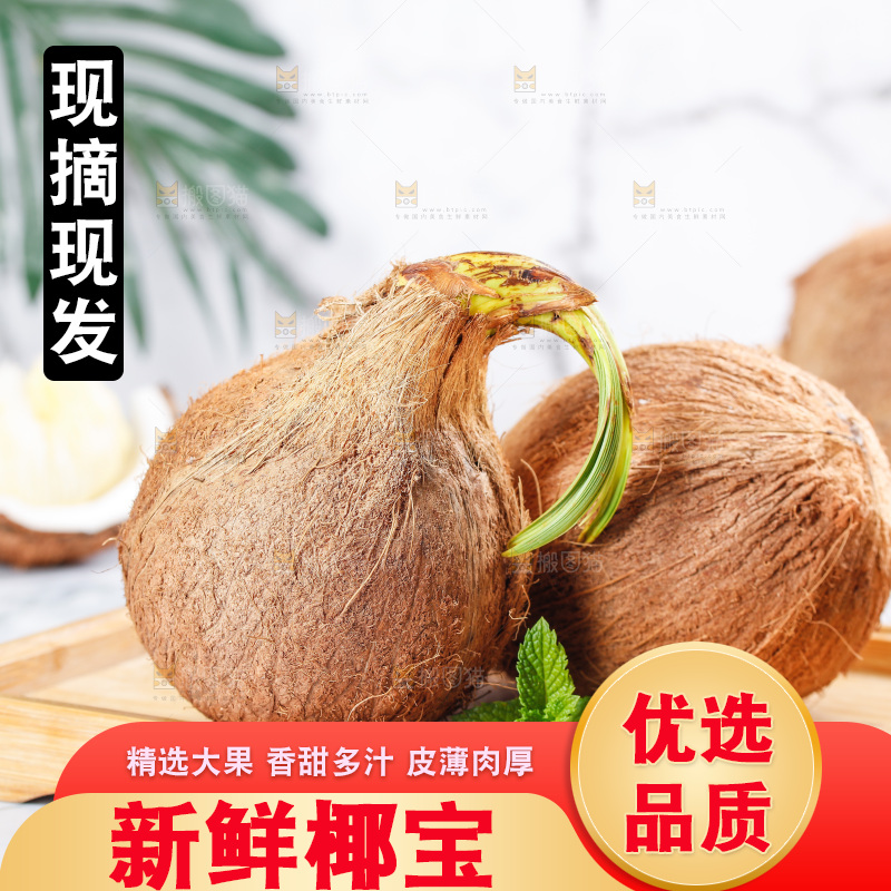 木盘里放着海南椰宝