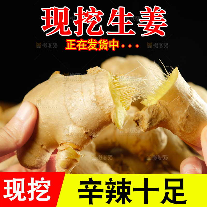 手里拿着生姜