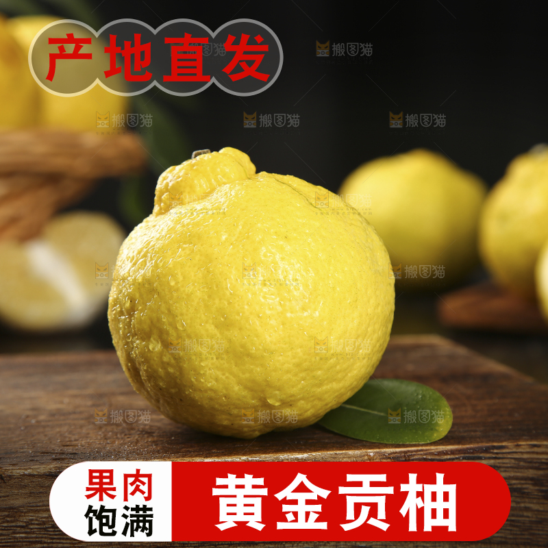 木底上摆放着黄金贡柚