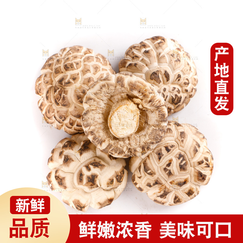 白底上放着花菇