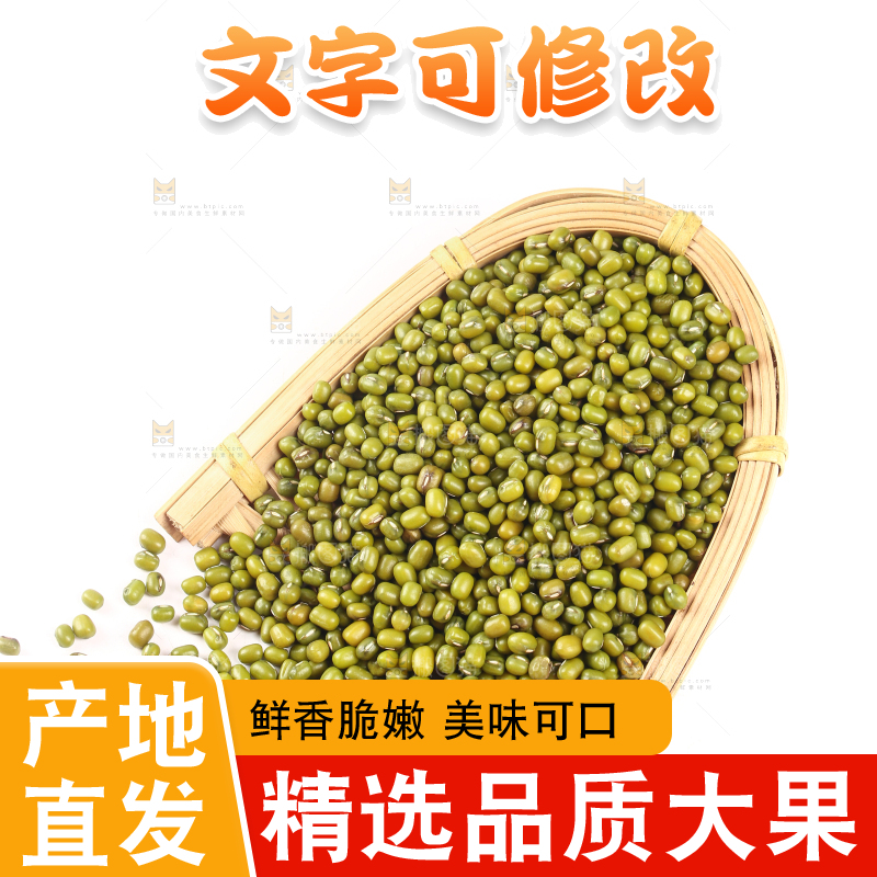 白底上的东北绿小豆