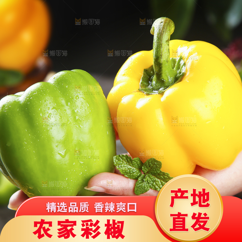 手里拿着彩椒