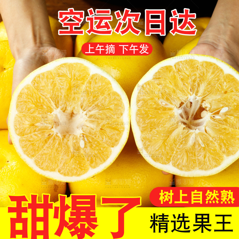 手里拿着切开的葡萄柚