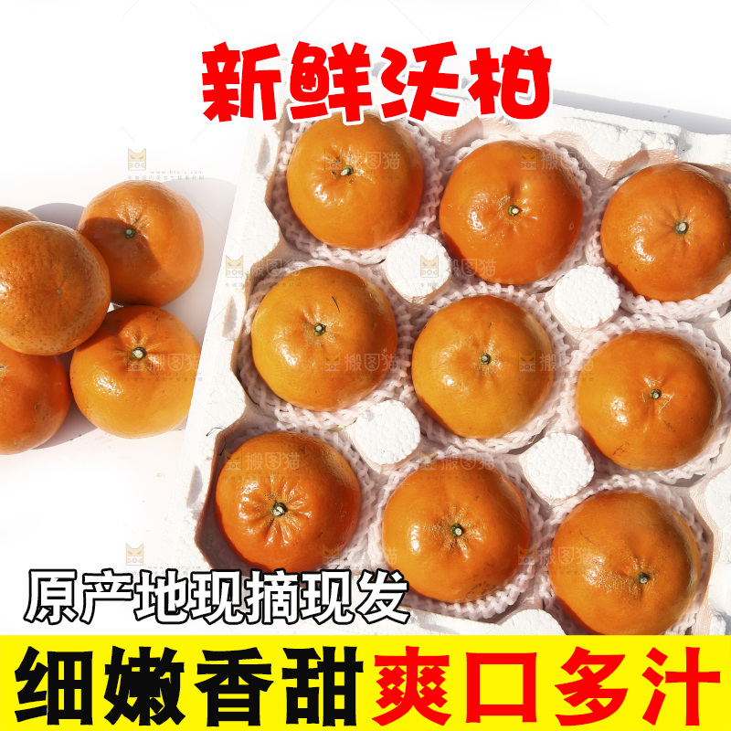 白底上放着一箱沃柑