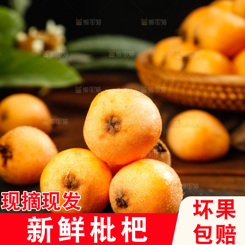 黑石板上的枇杷