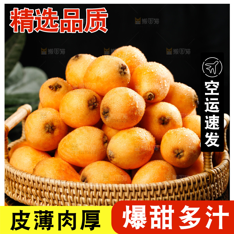 篮子里装着米易枇杷