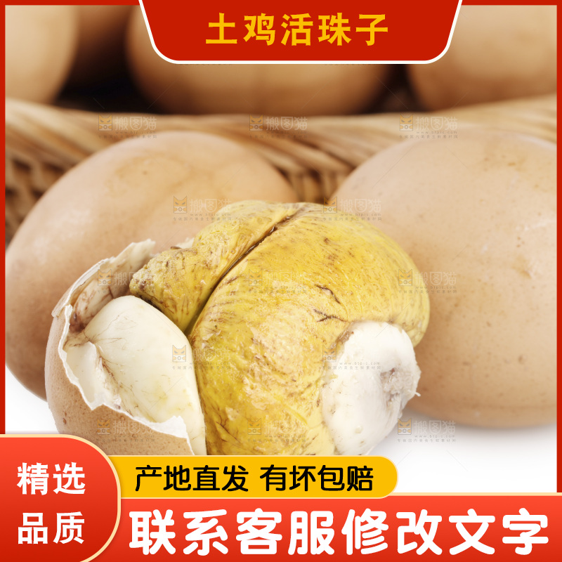 白底上摆放着土鸡蛋活珠子