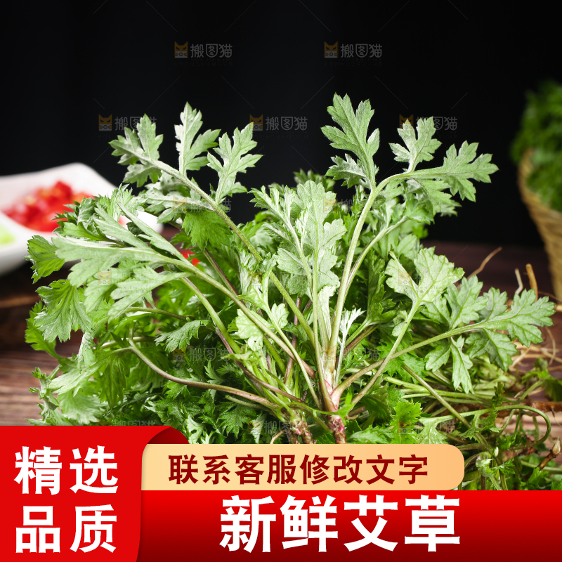 一堆新鲜艾草