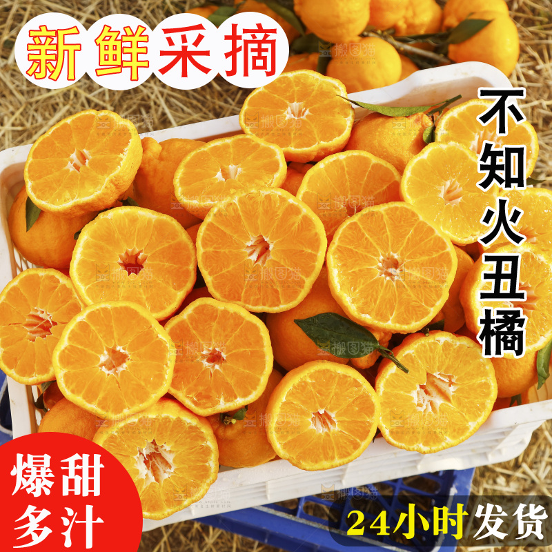 框子里装着切开的丑橘