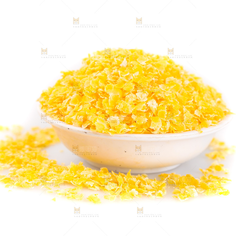 白底上一盘玉米片