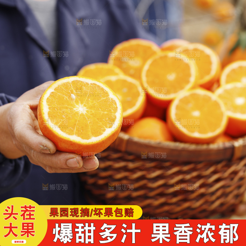手里拿着切开的沃柑