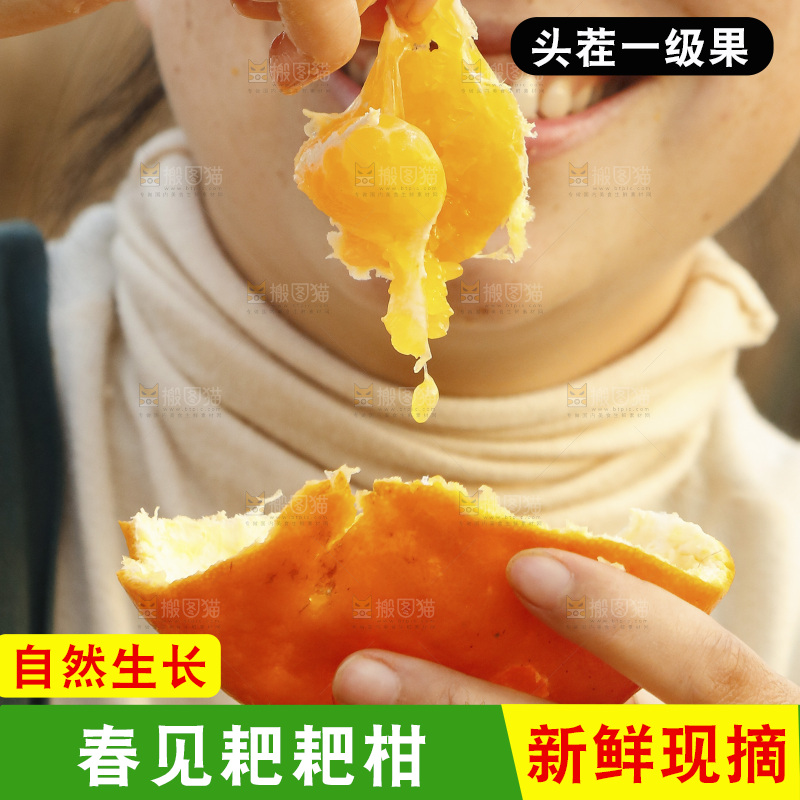 手里拿着耙耙柑果肉
