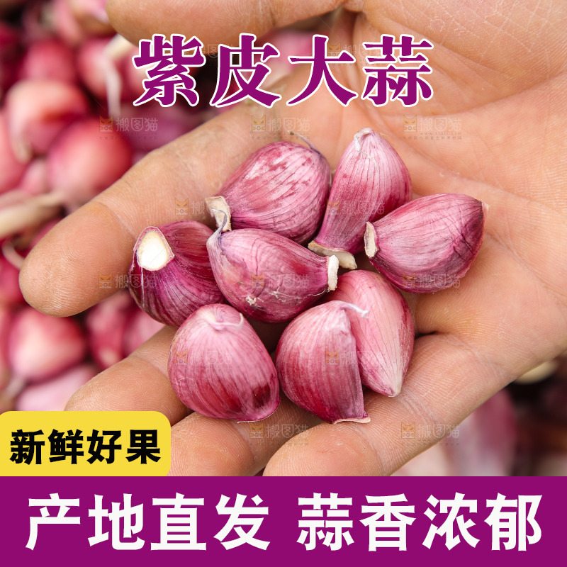 手里拿着蒜瓣