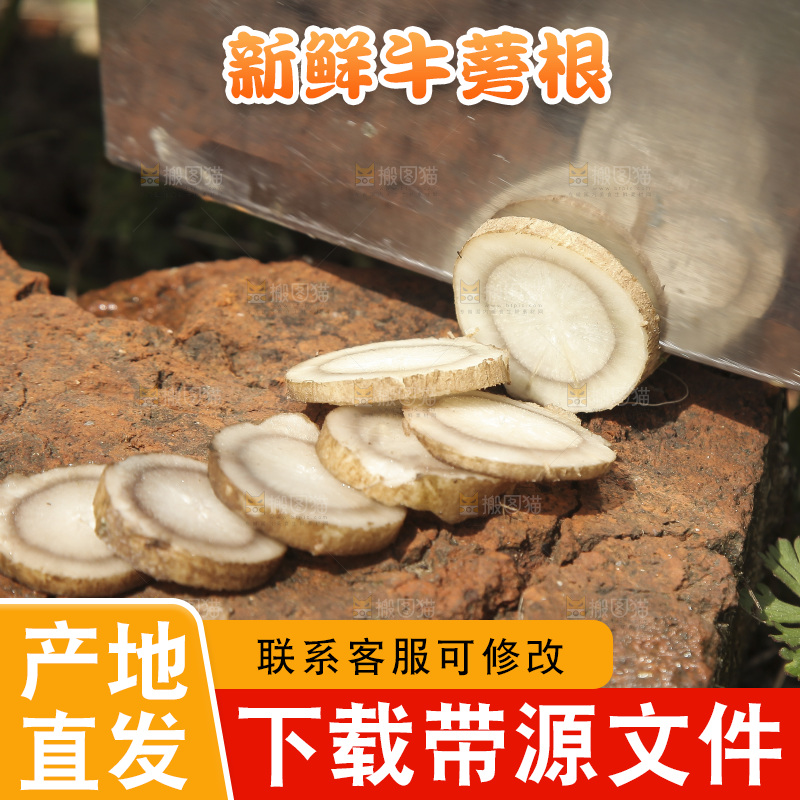 切开的牛蒡根