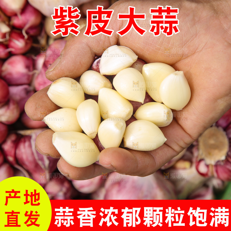 手里拿着蒜瓣