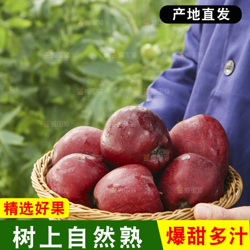手里端着一篮天水花牛苹果