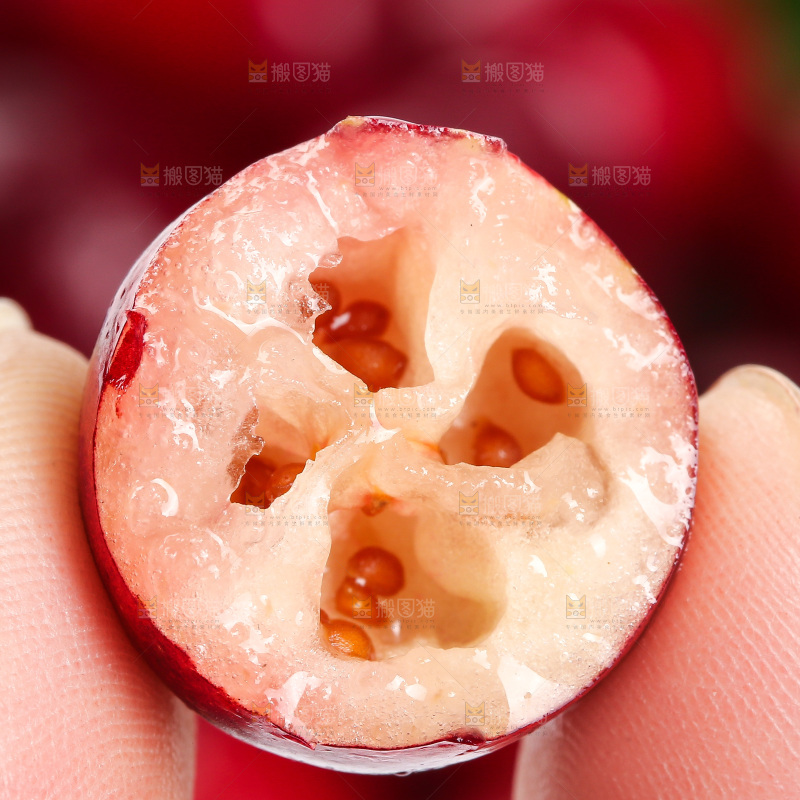 手里拿着蔓越莓鲜果