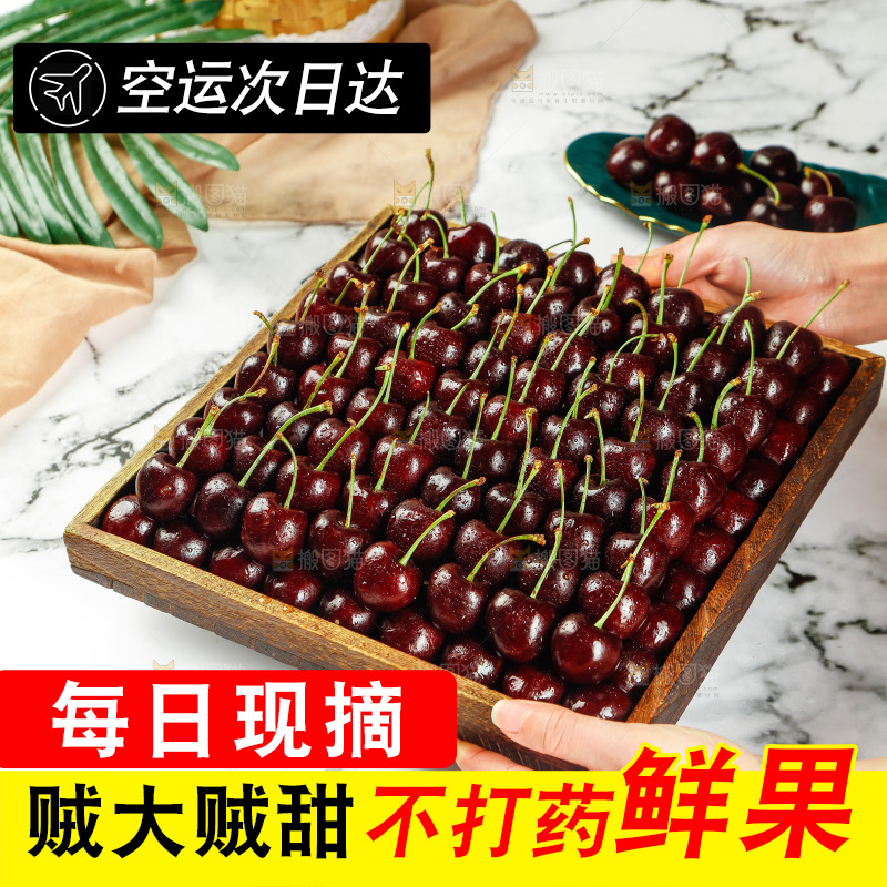 手里端着一盘车厘子