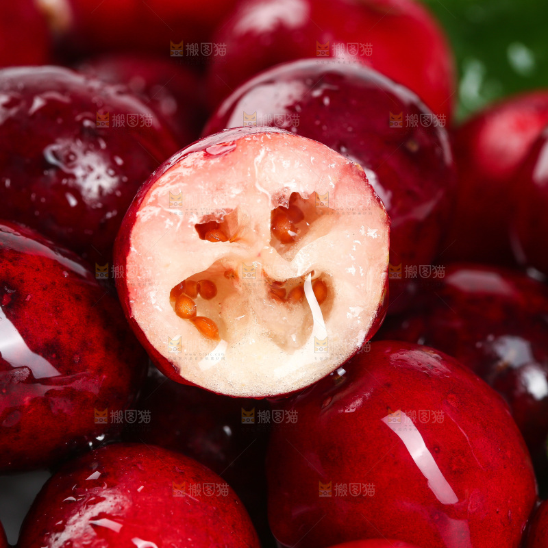 新鲜蔓越莓纹理