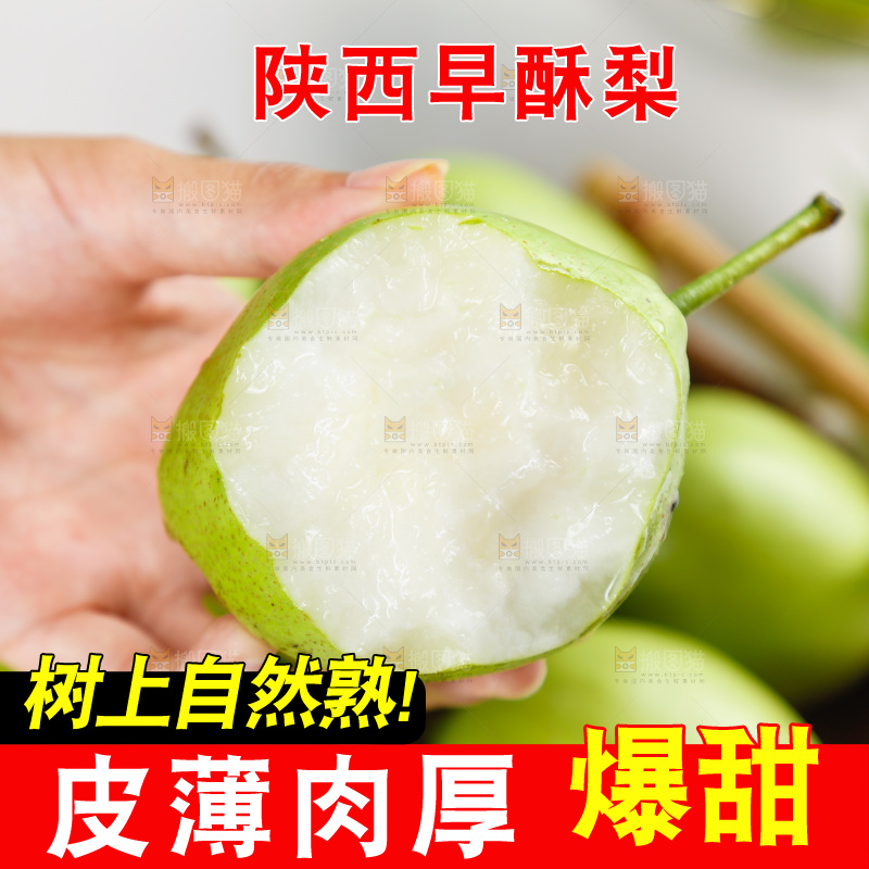 手上拿着早酥梨