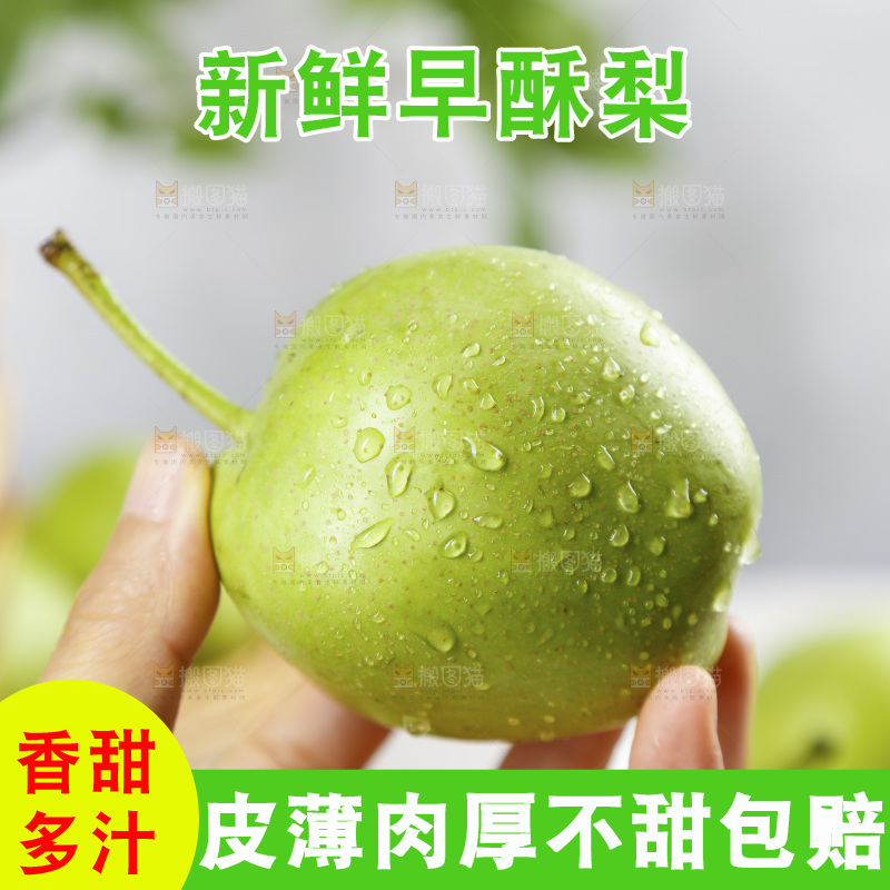 手上拿着早酥梨