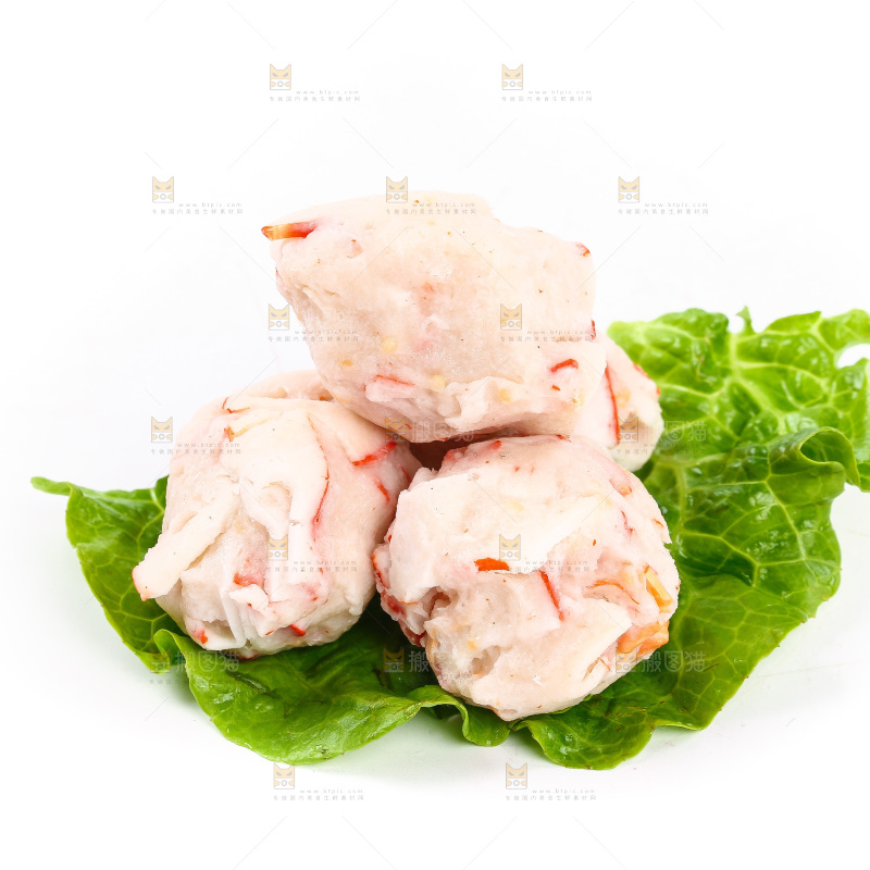 白底上的潮汕虾丸