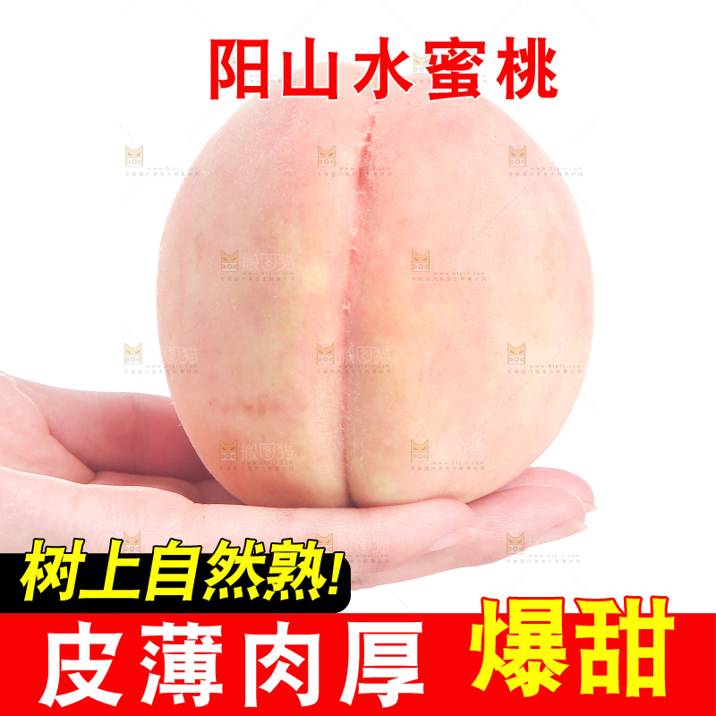 手拿着阳山水蜜桃