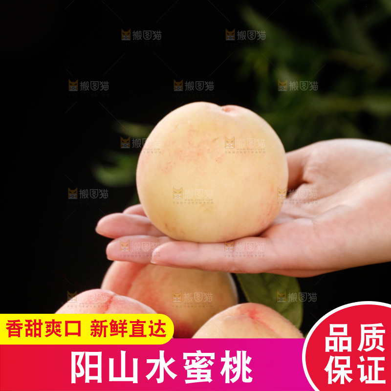 手上拿着的水蜜桃