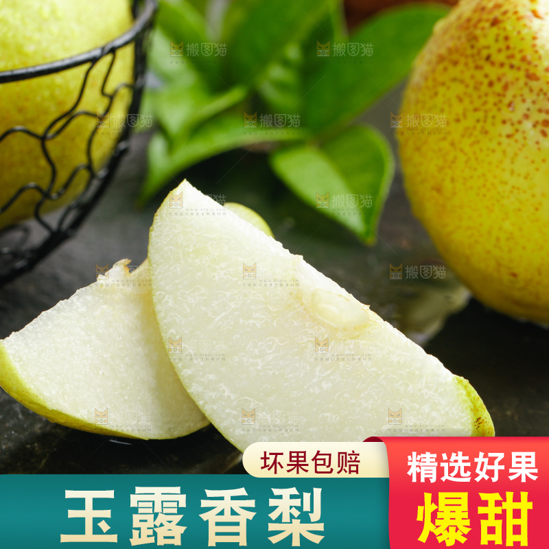 黑底上放着隰县玉露香梨