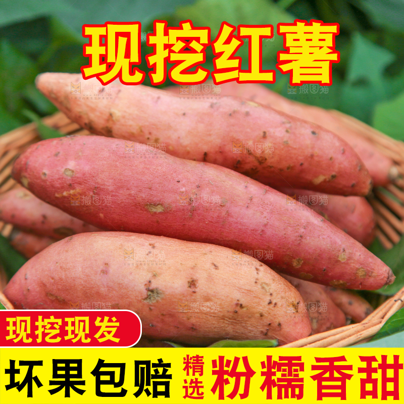 篮子里的新鲜蜜薯