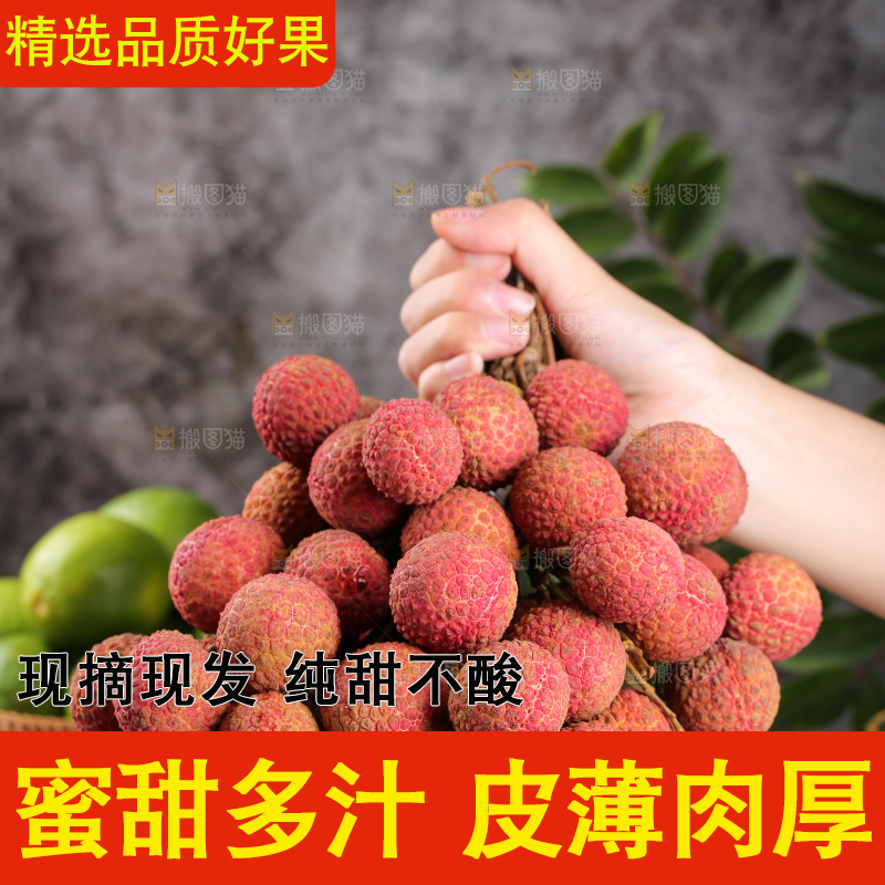 手上拿着无核荔枝