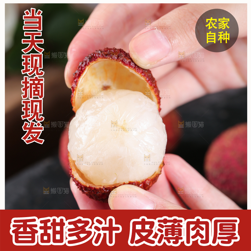 手上拿着无核荔枝