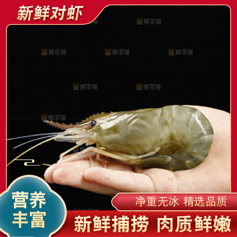 手上拿着的青岛大虾