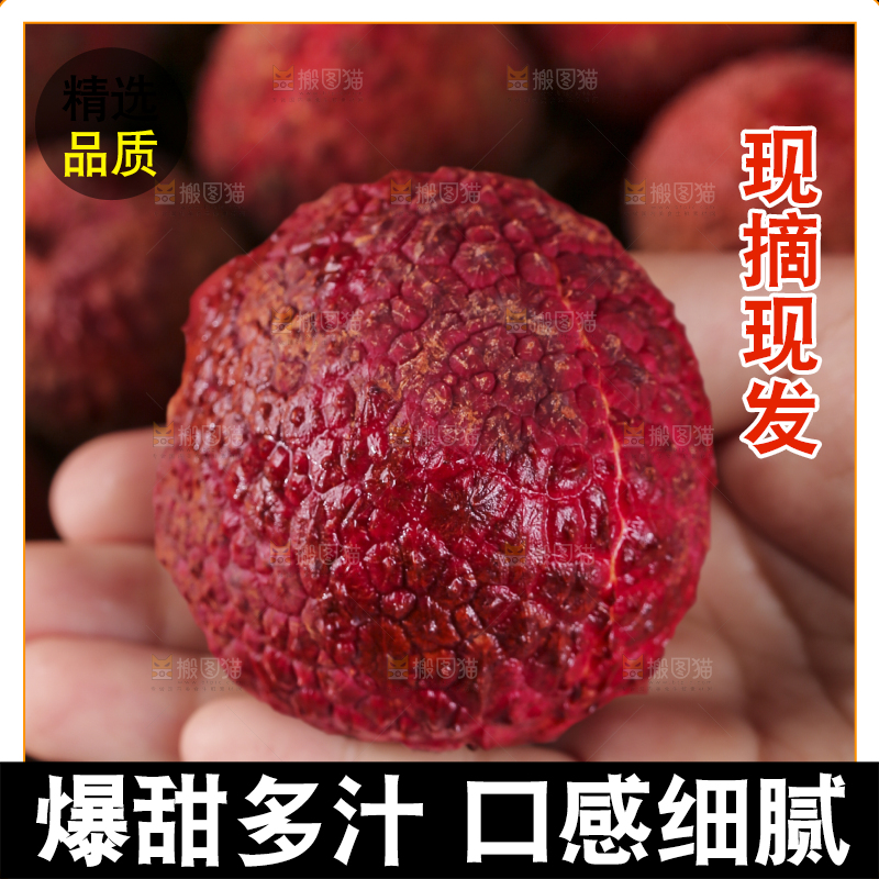 手上拿着无核荔枝