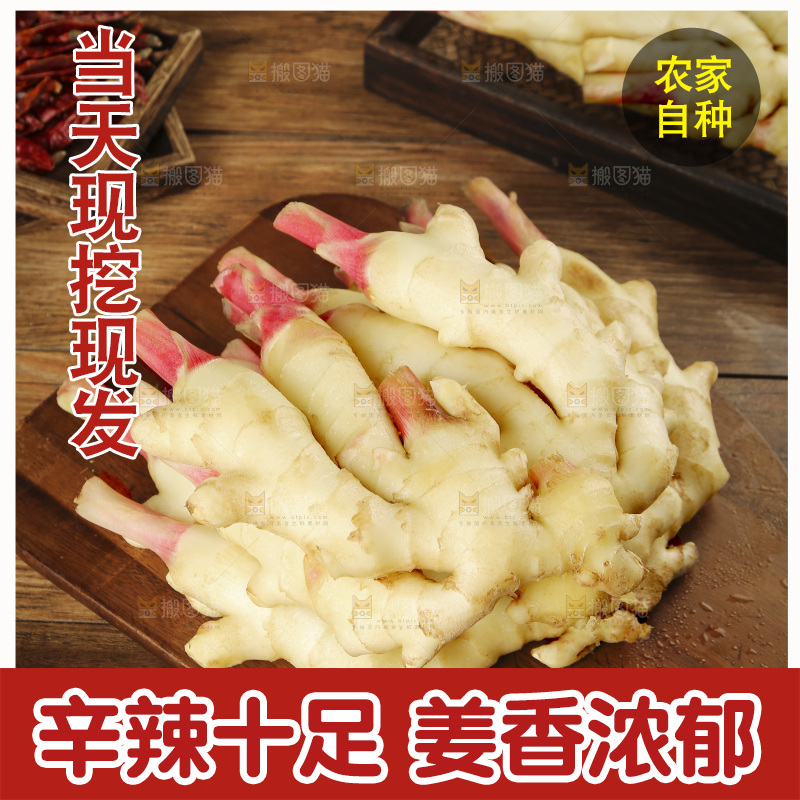 木底上放着红芽姜