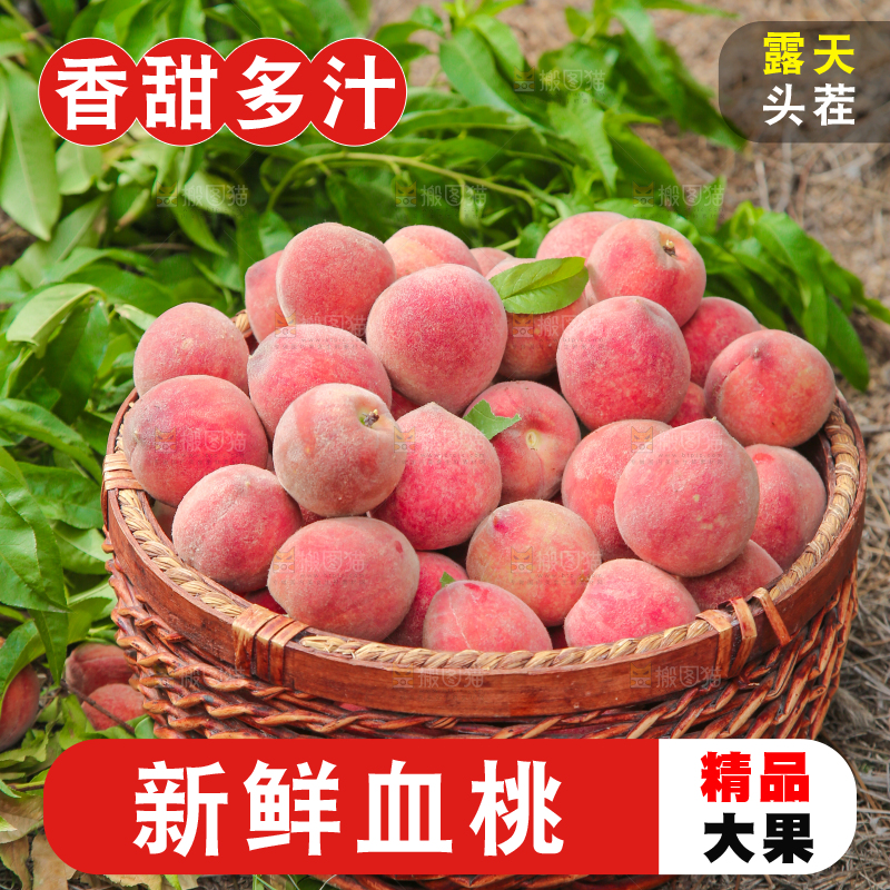 篮子里放满血桃