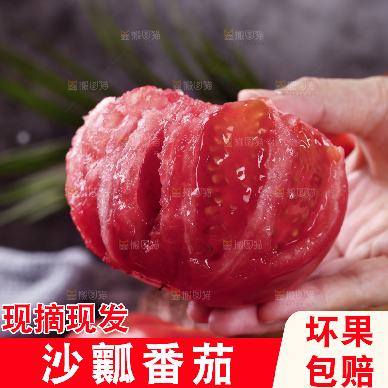 手上拿着沙瓤西红柿
