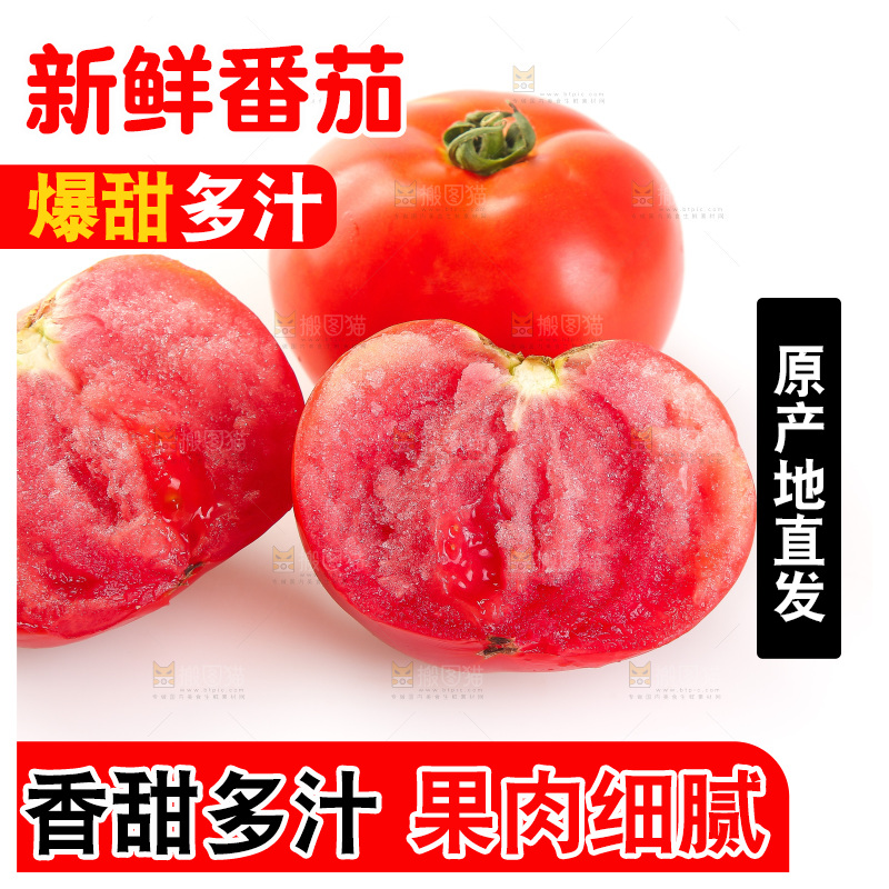 白底上放着西红柿