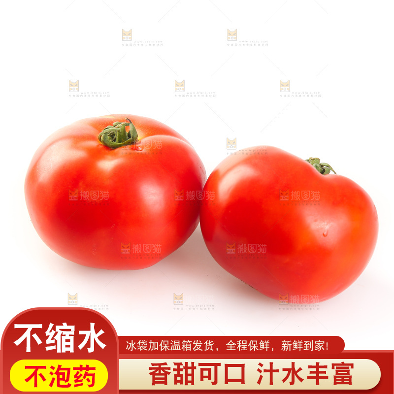 白底上放着西红柿