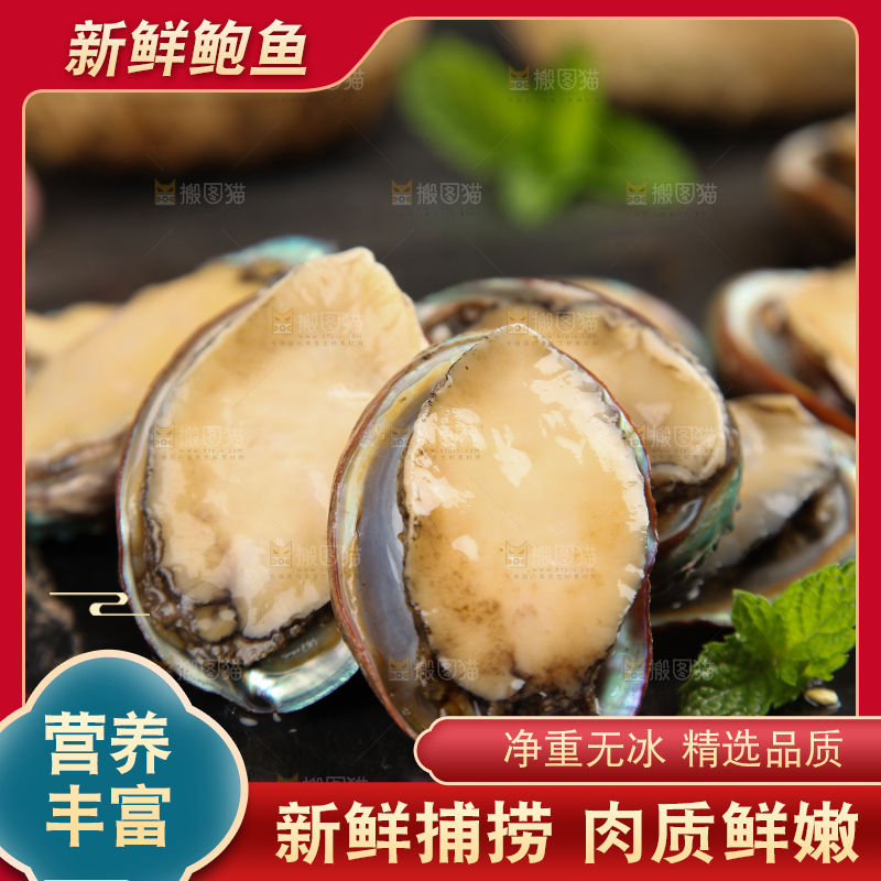黑板上放着鲍鱼
