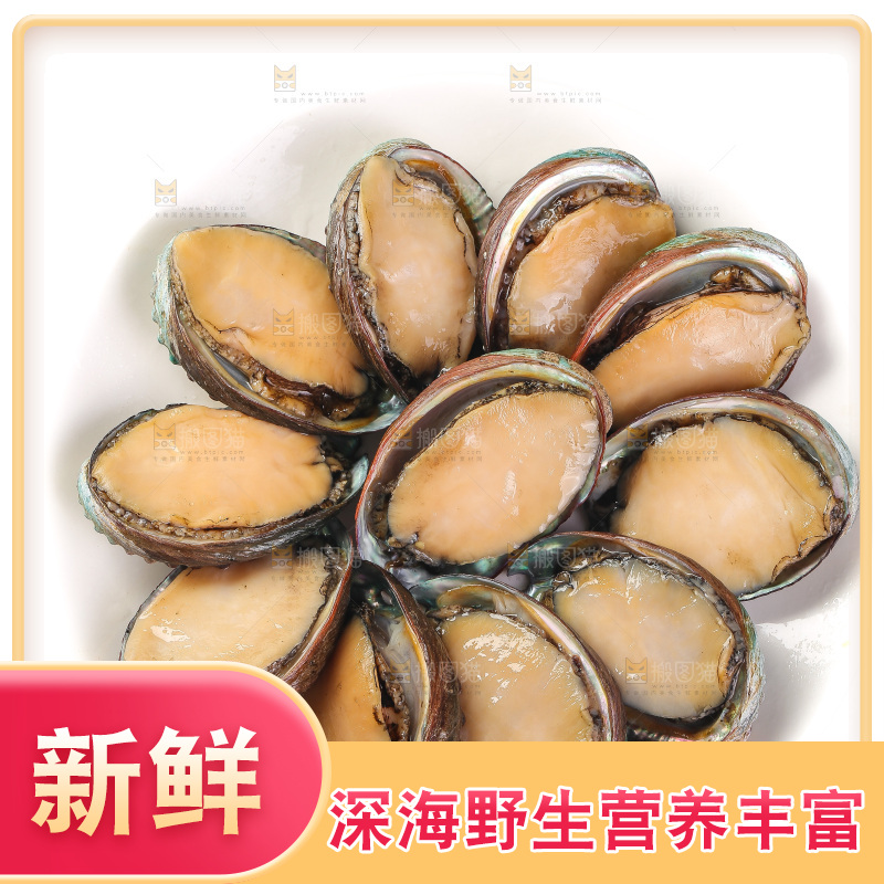 白底上放着一盘鲍鱼