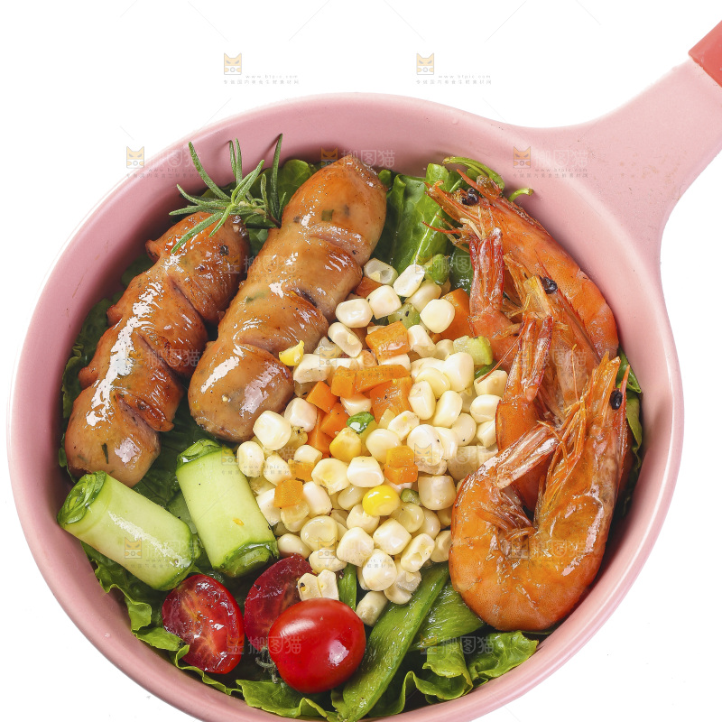 白底上放着轻食餐