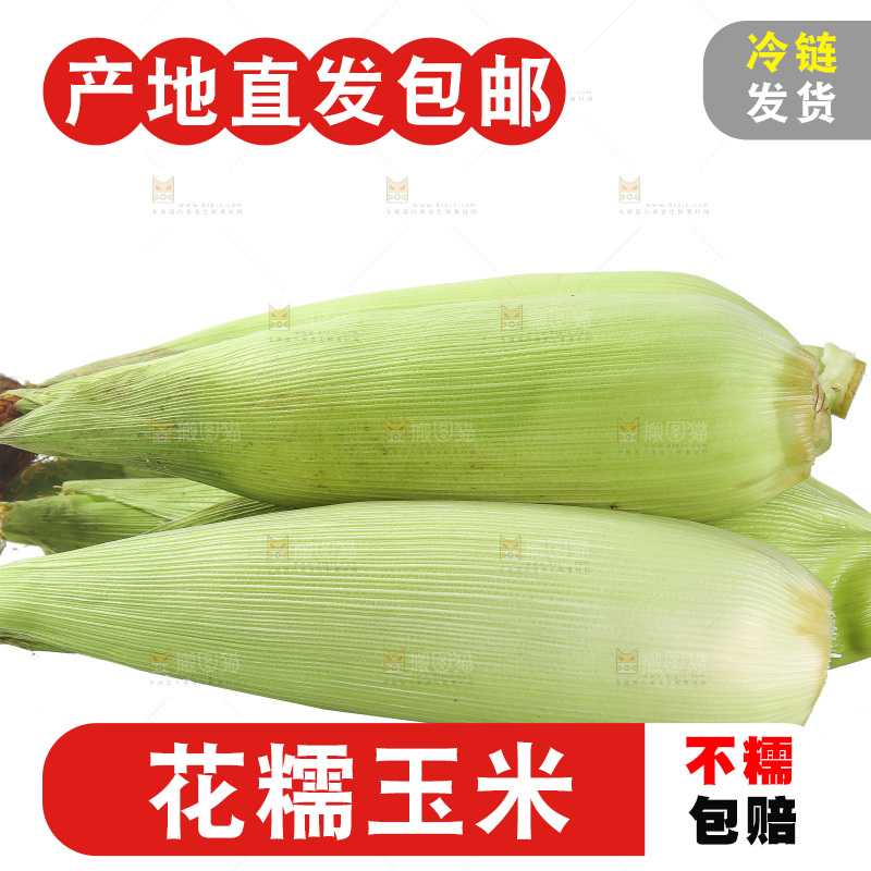 白底上放着一堆花糯玉米