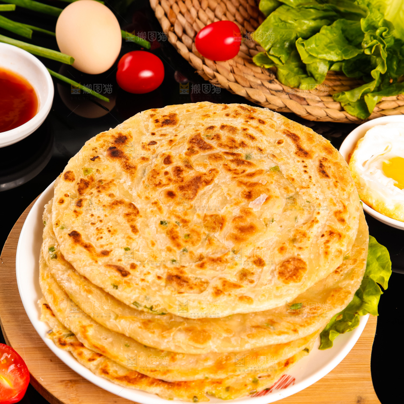 盘子里的煎手抓饼