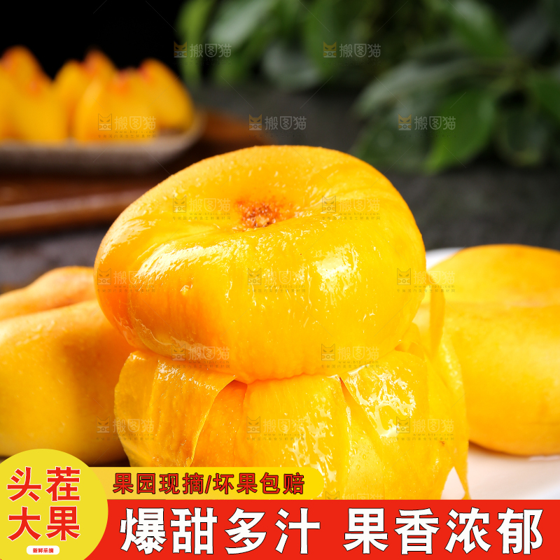 白石板上的黄蟠桃