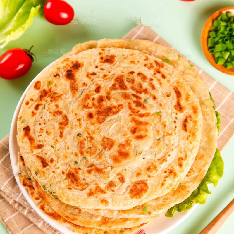 盘子里的煎手抓饼