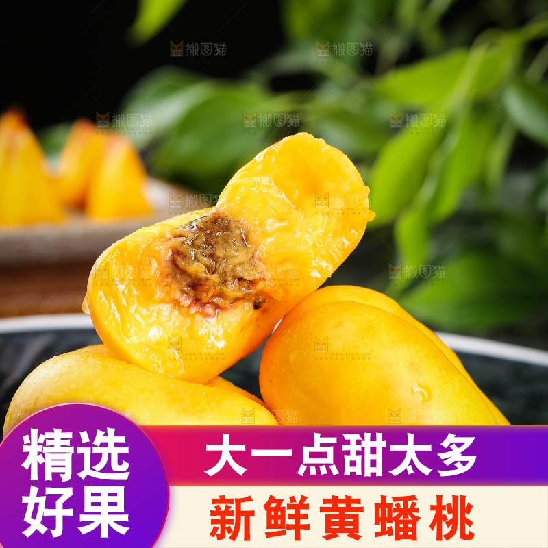 黑底上的黄金蟠桃