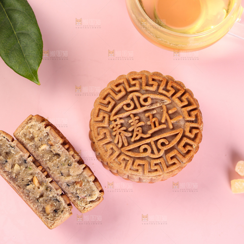 浅底上的荞麦五仁月饼